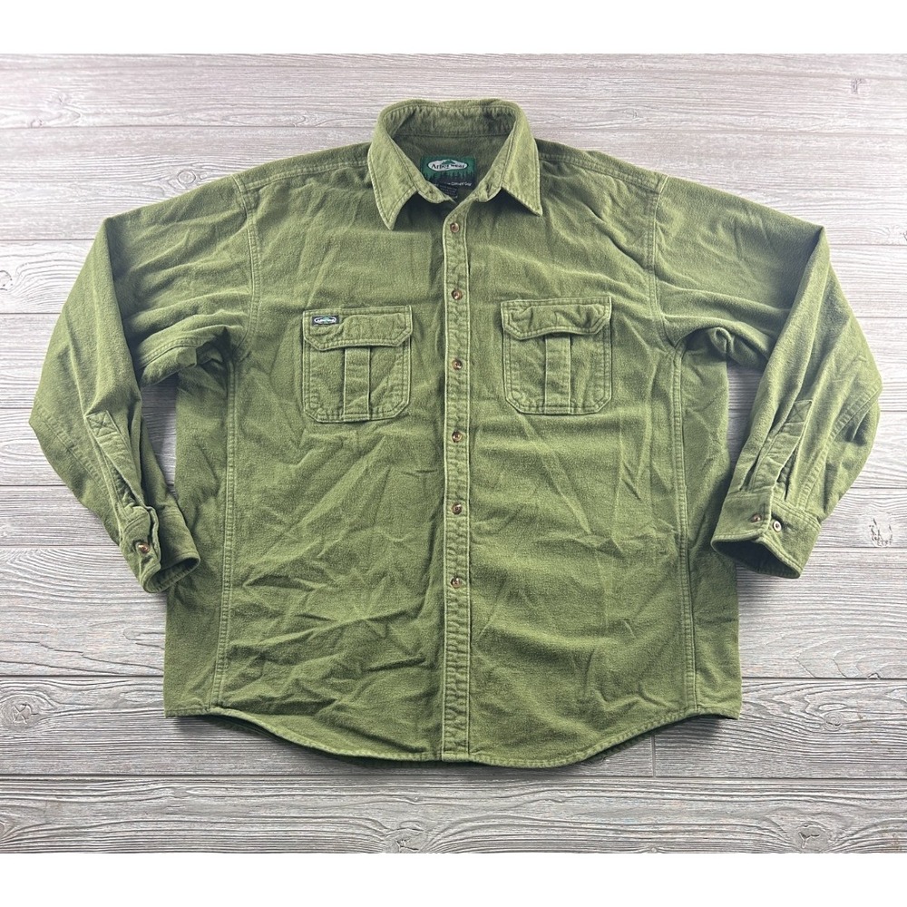Arborwear Vintage Long sleeve Flannel Shirt size 2XL Green 100% cotton